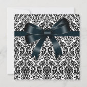 Invitation Black Damask Bow Black Cravate Party Modèle de l'é (Devant)