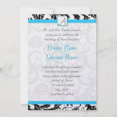 Invitation Black Damask Éperce Léger Aqua Trim (Dos)