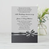 Invitation Black Damask Silver 25th Anniversary Party (Debout devant)