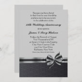 Invitation Black Damask Silver 25th Anniversary Party (Devant / Derrière)