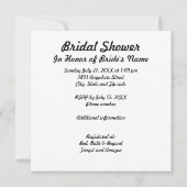 Invitation Black Damask & White Arrière - plan Fête des marié (Dos)