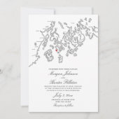 Invitation Black Deer Isle Maine Elegant Aragosta Wedding (Devant)