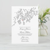 Invitation Black Deer Isle Maine Elegant Aragosta Wedding (Debout devant)