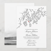 Invitation Black Deer Isle Maine Elegant Aragosta Wedding (Devant / Derrière)