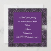 Invitation Black dentelle violet Diamond Black Cravate Party (Dos)