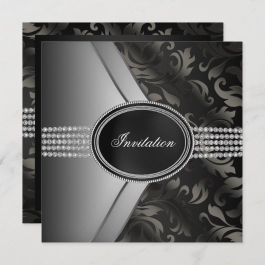 Invitation Black Diamond Cravate (Devant / Derrière)