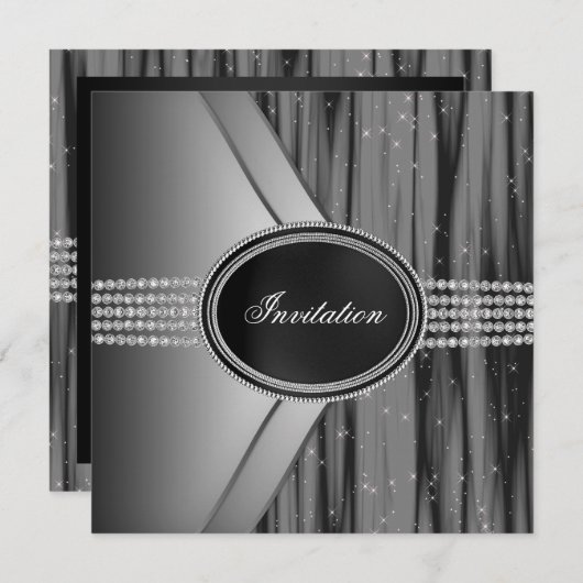 Invitation Black Diamond Cravate (Devant / Derrière)