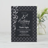 Invitation Black Diamond Motif 21e fête d'anniversaire (Debout devant)