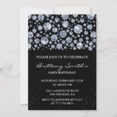 Invitation Black Diamond Sparkle Parties scintillant 63e anni (Devant)