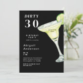Invitation Black Dirty 30 Margarita Anniversaire (Debout devant)