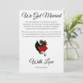Invitation Black Dragon Red Rose Fantasy Gothic Wedding (Debout devant)