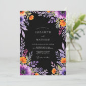 Invitation Black Dramatic Botanical Wedding (Debout devant)