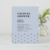 Invitation Black & Dust Blue | Mariage Moderne pour Couples (Debout devant)