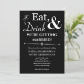 Invitation Black Eat Drink Se marier Jardin Mariage (Debout devant)