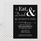 Invitation Black Eat Drink Soixante-quinze Retro 75e annivers (Devant / Derrière)
