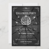Invitation Black Éffrayant Citrouilles Spider Web Halloween P (Devant)