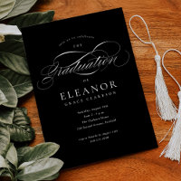 Black Elegant Calligraphy Graduation Party