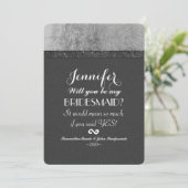 Invitation Black Elegant Chic Faux Foil & Parties scintillant (Debout devant)
