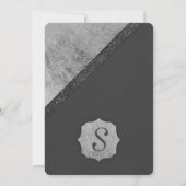 Invitation Black Elegant Chic Faux Foil & Parties scintillant (Dos)