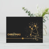 Invitation Black Elegant Christmas Party (Debout devant)