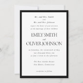 Invitation Black Elegant Classic Frame Mariage Parents Hôte (Devant)