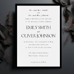 Invitation Black Elegant Classic Frame Mariage Parents Hôte<br><div class="desc">Faites de votre mariage un faire-part inoubliable avec notre Modèle d'invitation de mariage élégant. Parfaitement conçue pour les parents accueillant la journée spéciale, cette invitation en noir et blanc présente un cadre noir sophistiqué et une typographie élégante qui respire une élégance intemporelle. Entièrement personnalisable, ce modèle vous permet de personnaliser...</div>