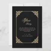 Invitation Black Elegant Classic Frame Script Iftar Party (Devant)