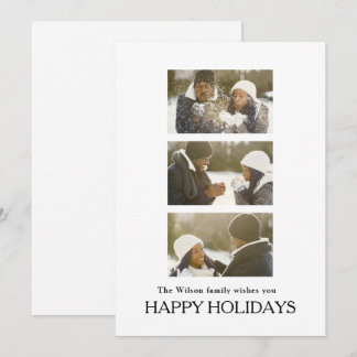 Invitation Black Elegant Merry Christmas Greeting Photo 