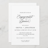 Invitation Black Elegant Moderne Calligraphie Fiançailles Dîn (Devant / Derrière)