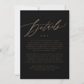 Invitation Black Elegant Simple Gold Détails sur le Mariage a (Dos)