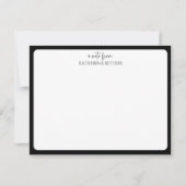Invitation Black Elegant Timeless Statnionery Note Card (Devant)