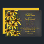 Invitation Black Eyed Susan Chalkboard douche nuptiale<br><div class="desc">Cette Black Eyed Susan fleur sauvage en tableau noir douche nuptiale avec des fleurs Black Eyed Susan avec de l'or bicolore et des pétales en acajou dans des herbes de prairie à la bordure gauche sur l'avant de l'invitation - le dos de l'invitation est une couleur d'or solide personnalisable pour...</div>