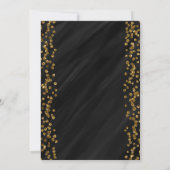 Invitation Black & Faux Gold Parties scintillant Glam 50 50e  (Dos)