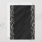 Invitation Black & Faux Silver Parties scintillant Glam 30 30 (Dos)