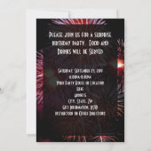 Invitation Black Fireworks 30e/Anniversaire/Invitations de fê (Dos)