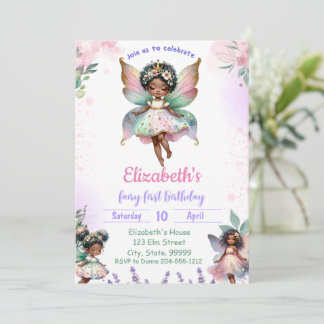 Invitation Black First Fairy Whimsday