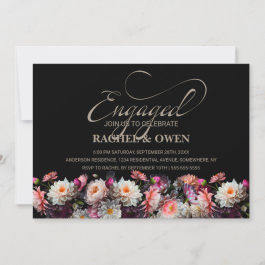 Invitation Black Floral (Devant)