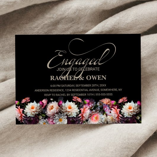 Invitation Black Floral