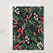 Invitation Black floral christmas birthday (Dos)