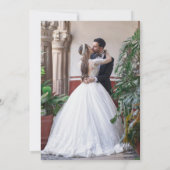 Invitation Black Floral Elopement Photo Mariage Réception (Dos)