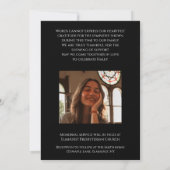 Invitation Black Floral Funeral Memorial -Annonce rose (Dos)
