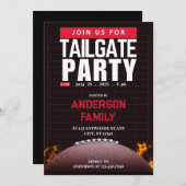 Invitation Black Football Party (Devant / Derrière)