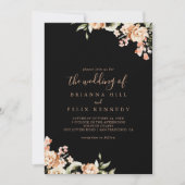 Invitation Black Forme Royal Floral Le Mariage de (Devant)