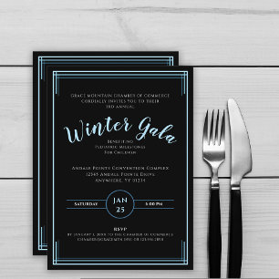 Invitation Black Forme Simple Entreprise Gala d'hiver