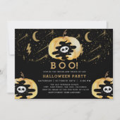 Invitation Black Fun Halloween Citrouilles étoiles (Devant)