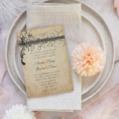 Invitation Black Funky Elegant Mariage de perles