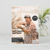 Invitation Black Funny Magazine Couverture photo 77e annivers (Debout devant)