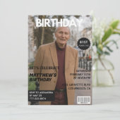 Invitation Black Funny Magazine Couverture photo 81e annivers (Debout devant)