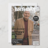 Invitation Black Funny Magazine Couverture photo 83e annivers (Devant)