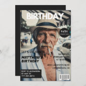 Invitation Black Funny Magazine Couverture photo 94e annivers (Devant / Derrière)